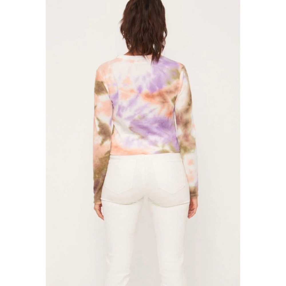 I Know You Do Peach and Olive Tie-Dye Twist Top - Picture 2 of 3